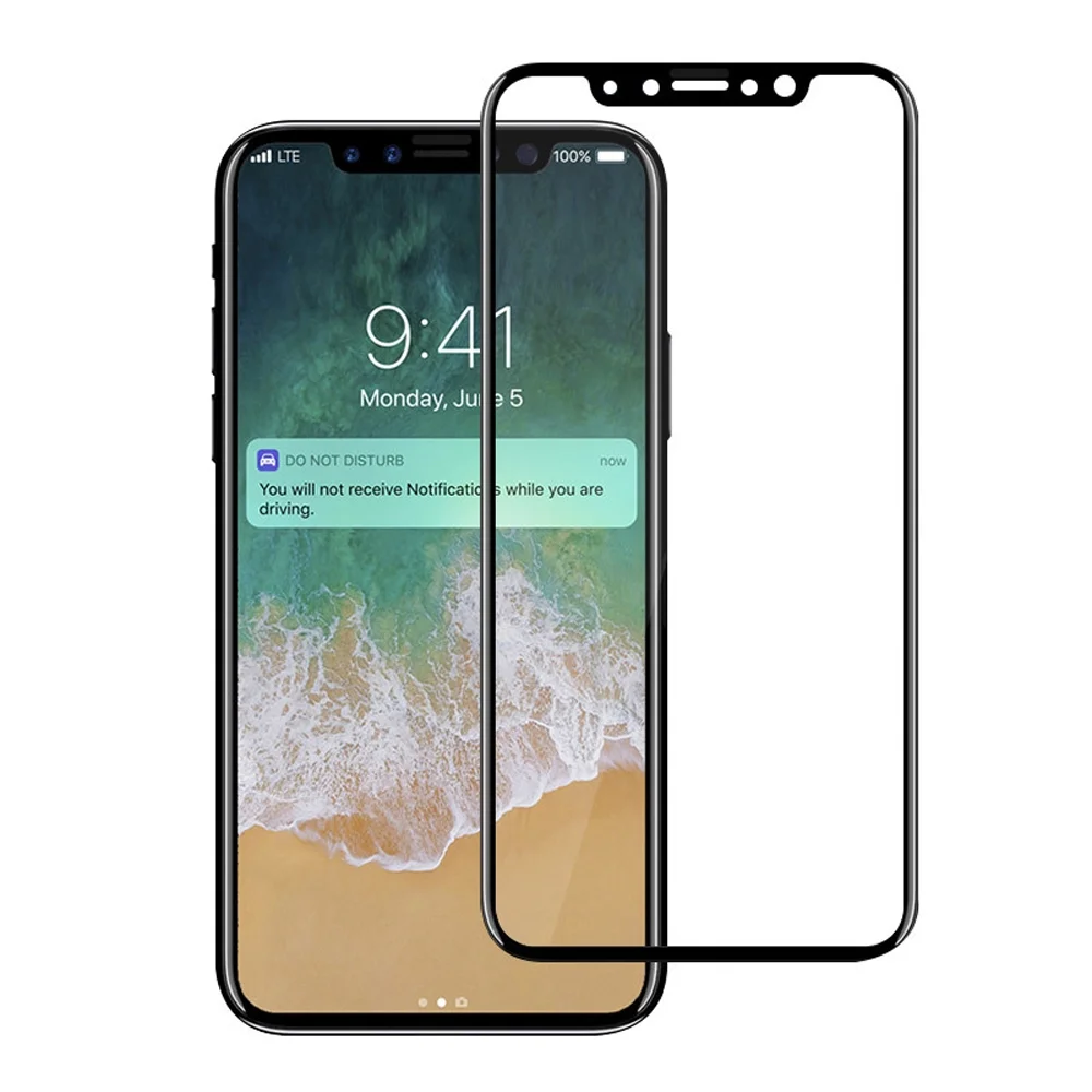 iPhone X Tempered Glass (Blue-black pack)