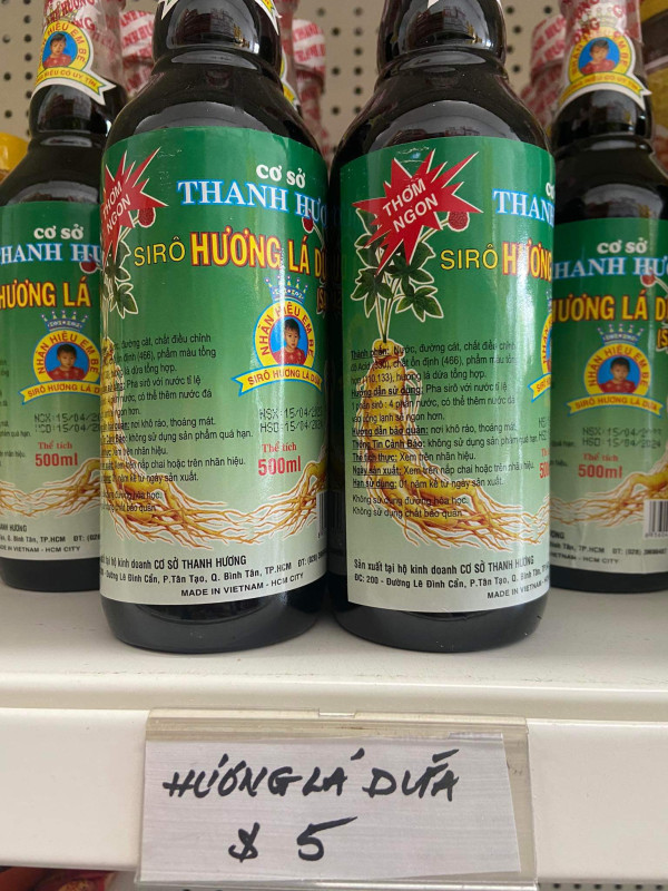 Siro hương lá dứa 5$