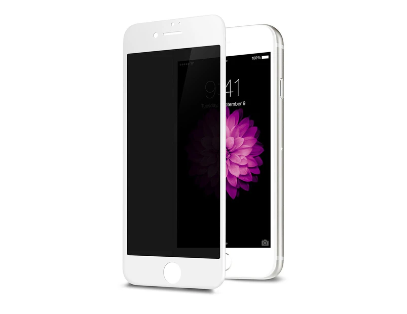 iPhone 6 White Tempered Glass Pro+