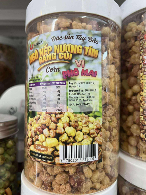 ngô nếp rang củi vị phô mai