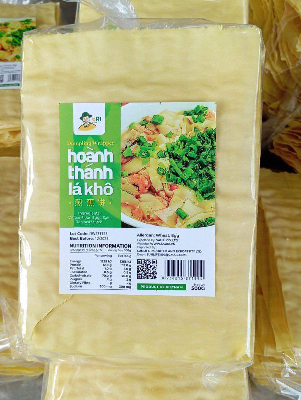 Hoành thánh lá khô