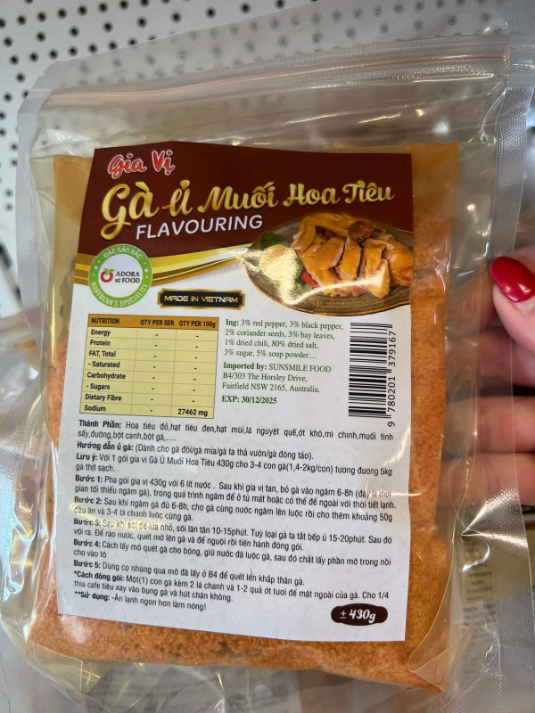 Gia vị gà ủ muối hoa tiêu